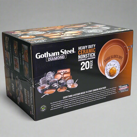 GHOTAM STEEL (20 Pcs) Cookware + Bakeware Set 22.65" X 15.04" X 14.57" 1922MPL