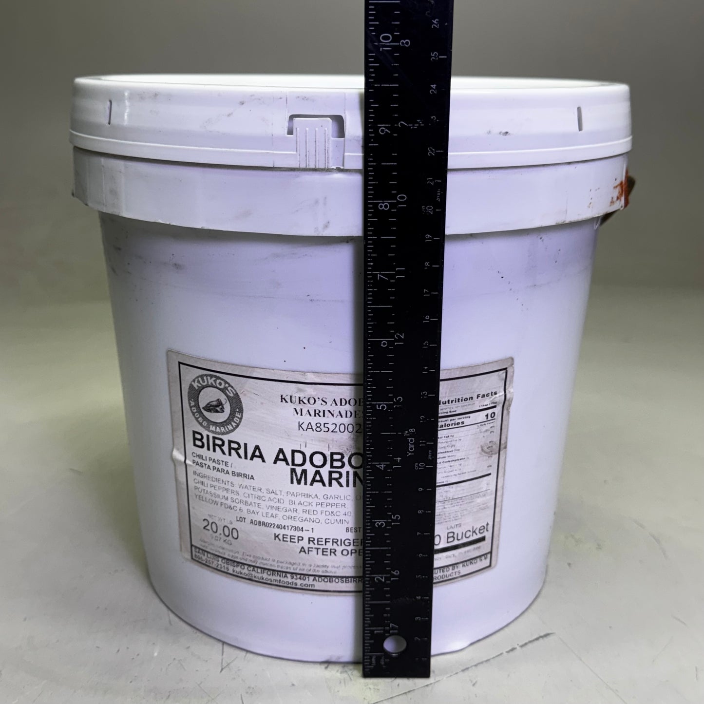 KUKO'S Birria Adobo Marinade 20 LBS Red KA852002 (New Other, Distressed Container) BB 10/26