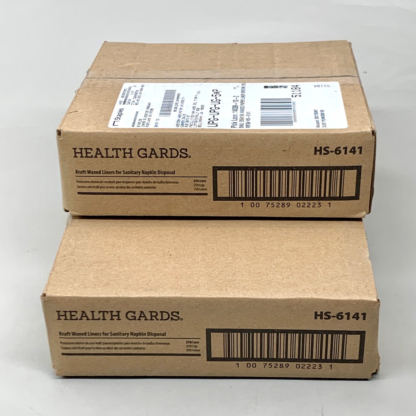 HEALTH GUARDS (500 PACK) Waxed Paper Liners For Sanitary Napkin Disposal HS-6141