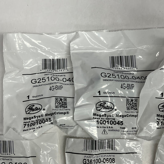 GATES (LOT OF 8) Miscellaneous Couplings & Fittings Brass/Silver