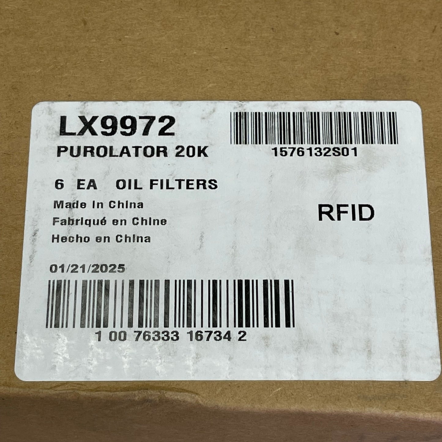 PUROLATOR (6 PACK) Maximum Protection Oil Filter 20000 Miles LX9972