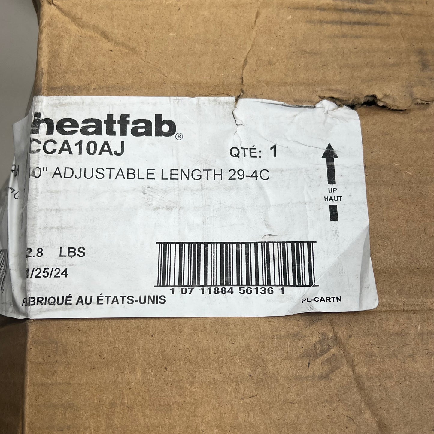 HEATFAB Saf-T Vent Ci Plus Stainless Steal Adjustable Made In USA 10" CCA10AJ