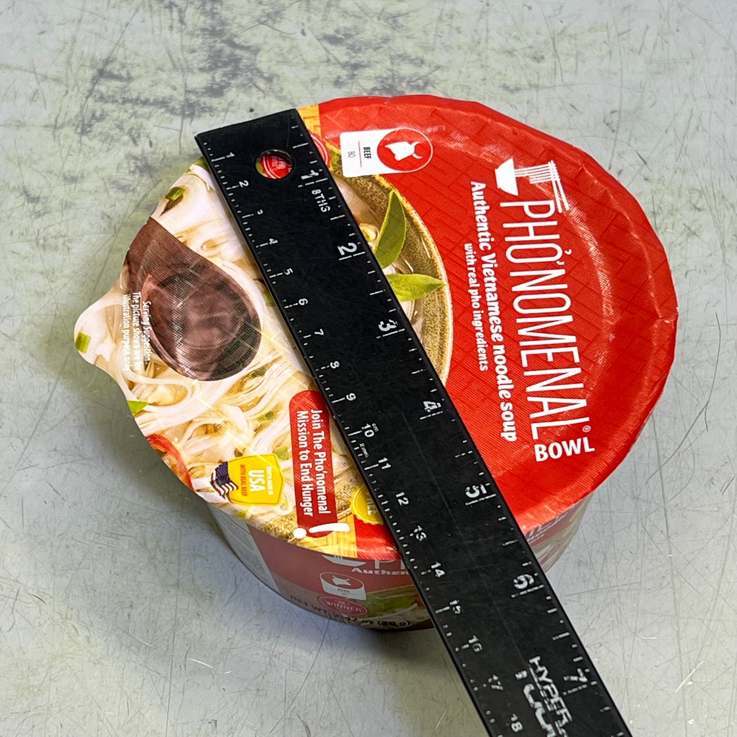 ZA@ PHO NOMENAL (9 PACK) Authentic Vietnamese Beef Noodle Soup Bowl 2.47 Oz BB 08/26 (D|istressed Packaging)