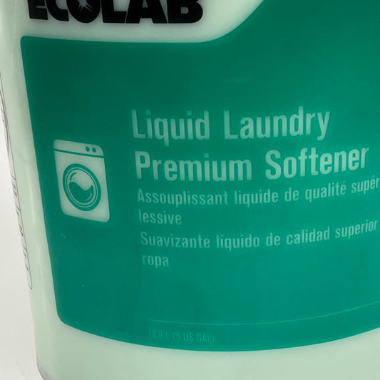 ECOLAB Liquid Laundry Premium Softener Anti-static 5 Gal Bucket Green 6102172
