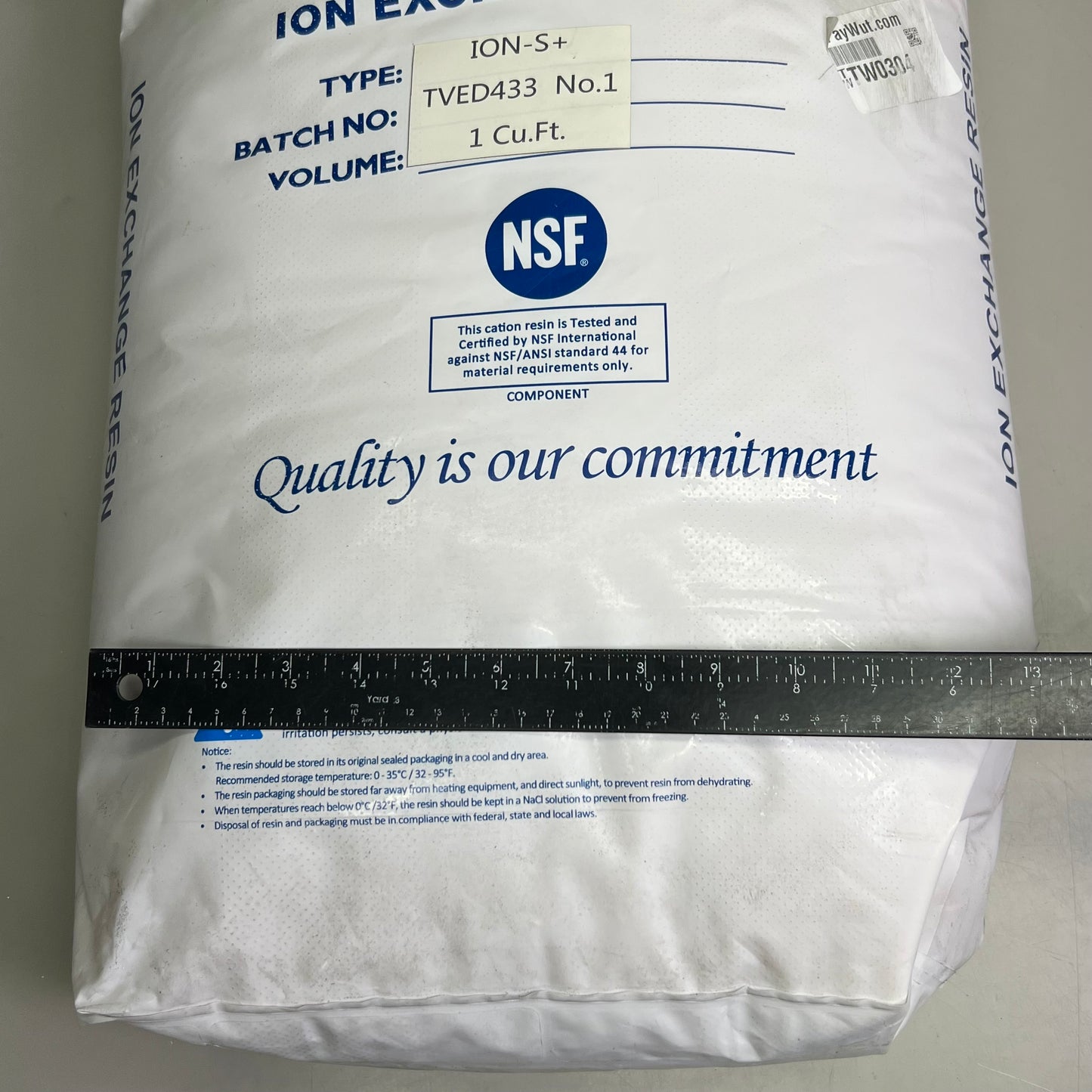 FLOTROL Ion Exchange Water Softener Resin Sz 1 cu ft 50lb TVED433