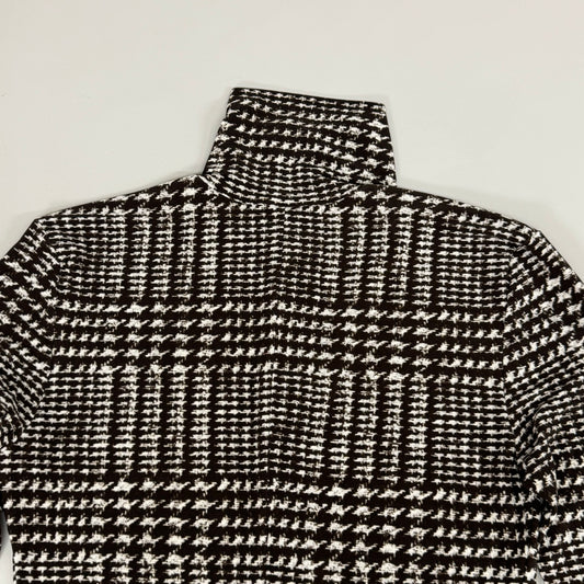 NORMA KAMALI Long Sleeve Turtle Neck Top Women's Sz XXS/32 Large Houndstooth