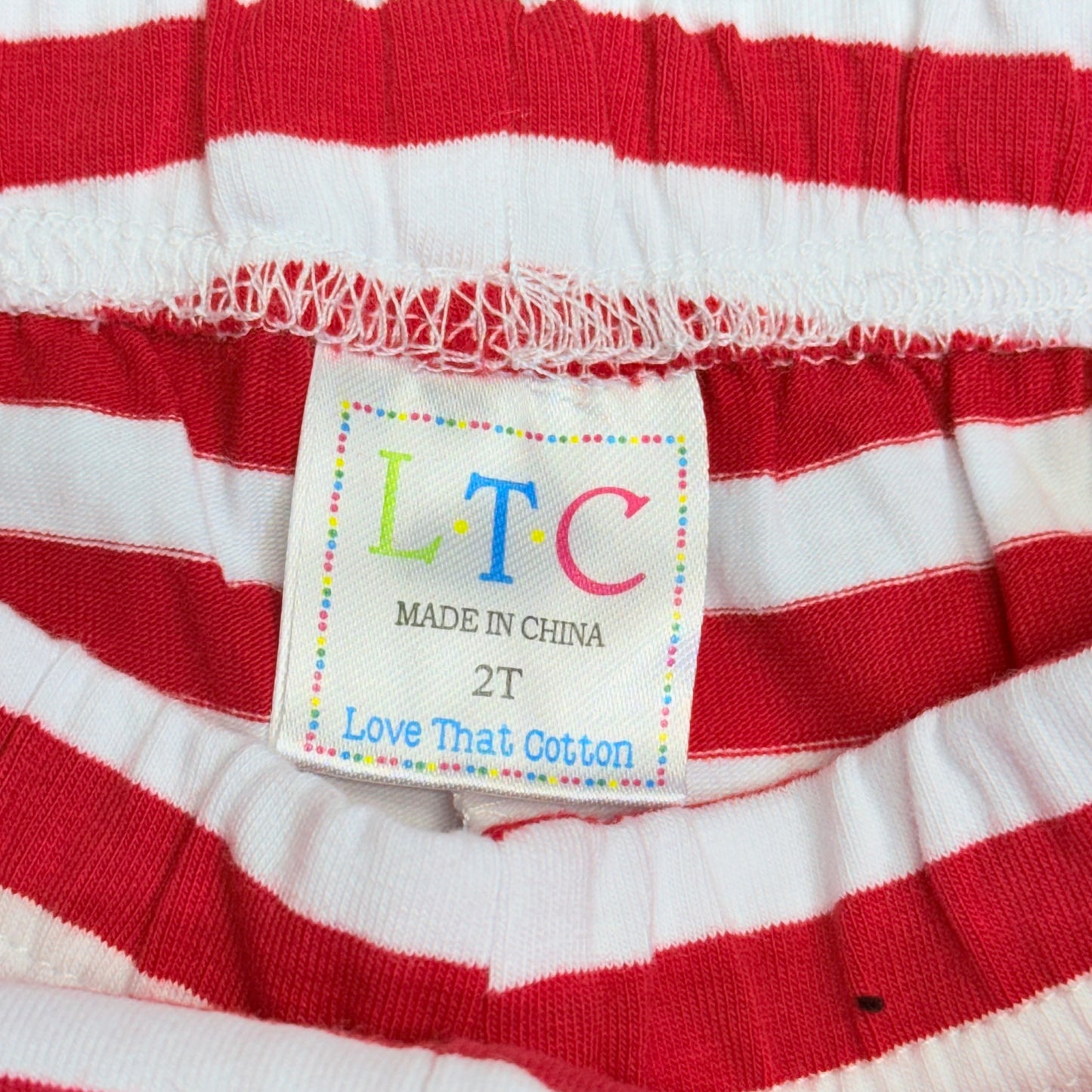 LTC Children Pajamas 100% Cotton Unisex (Sz-2T) Red/White
