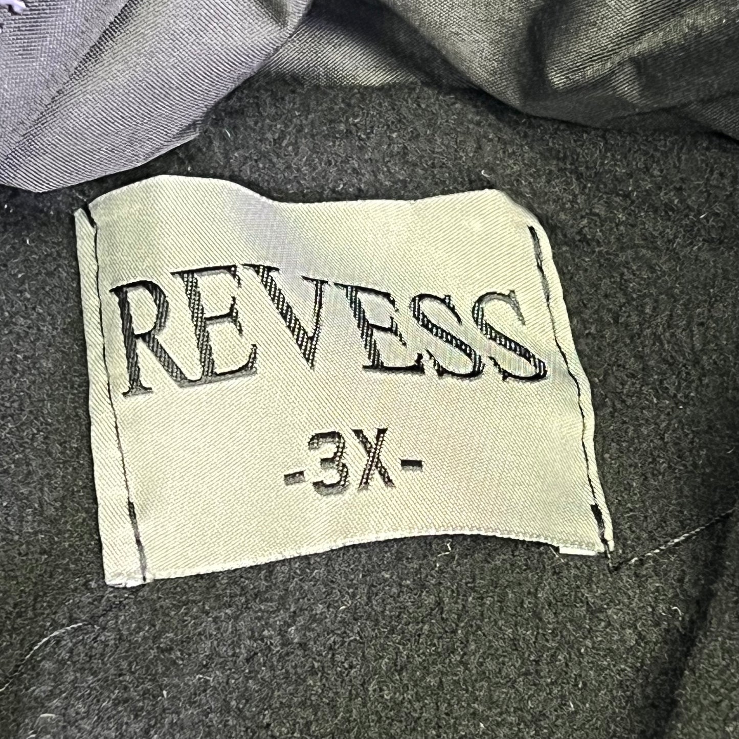 REVESS Fleece Lined Stripe Quilt Coat W/ Detachable Hood Men's Sz 3X Black