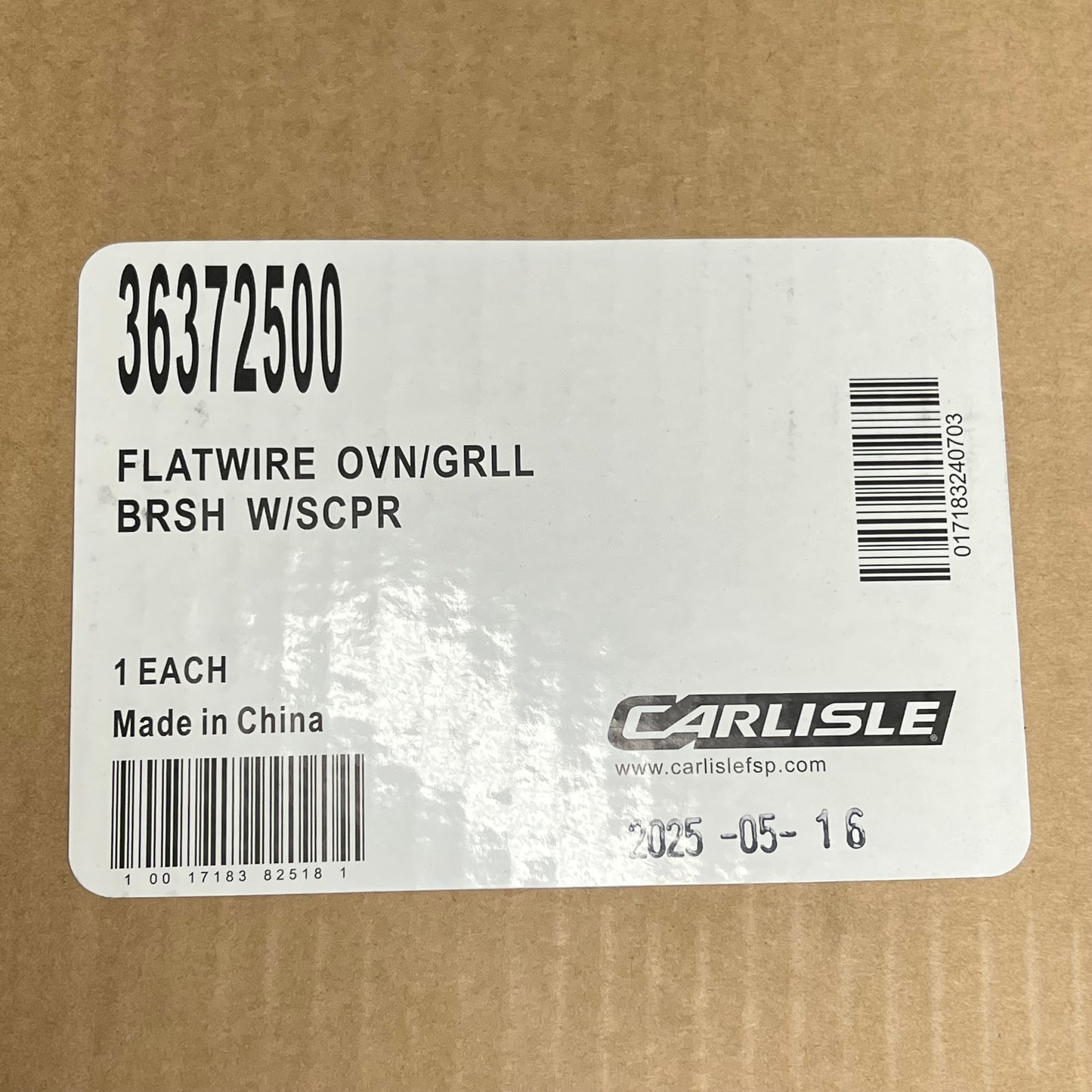 CARLISLE Oven Grill Brush & Scraper W/ Handle 30" Natural 36372500