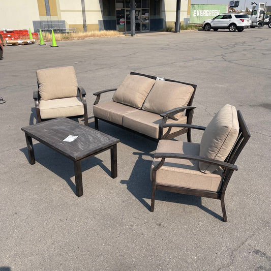 Z@ UNBRANDED 4-Piece Outdoor Aluminum Seating (New, Some Dirt)