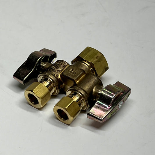 BRASSCRAFT Dual Shut-off Outlet Valve 1/2" NOM Comp Inlet Brass KTCR1901DVSXR