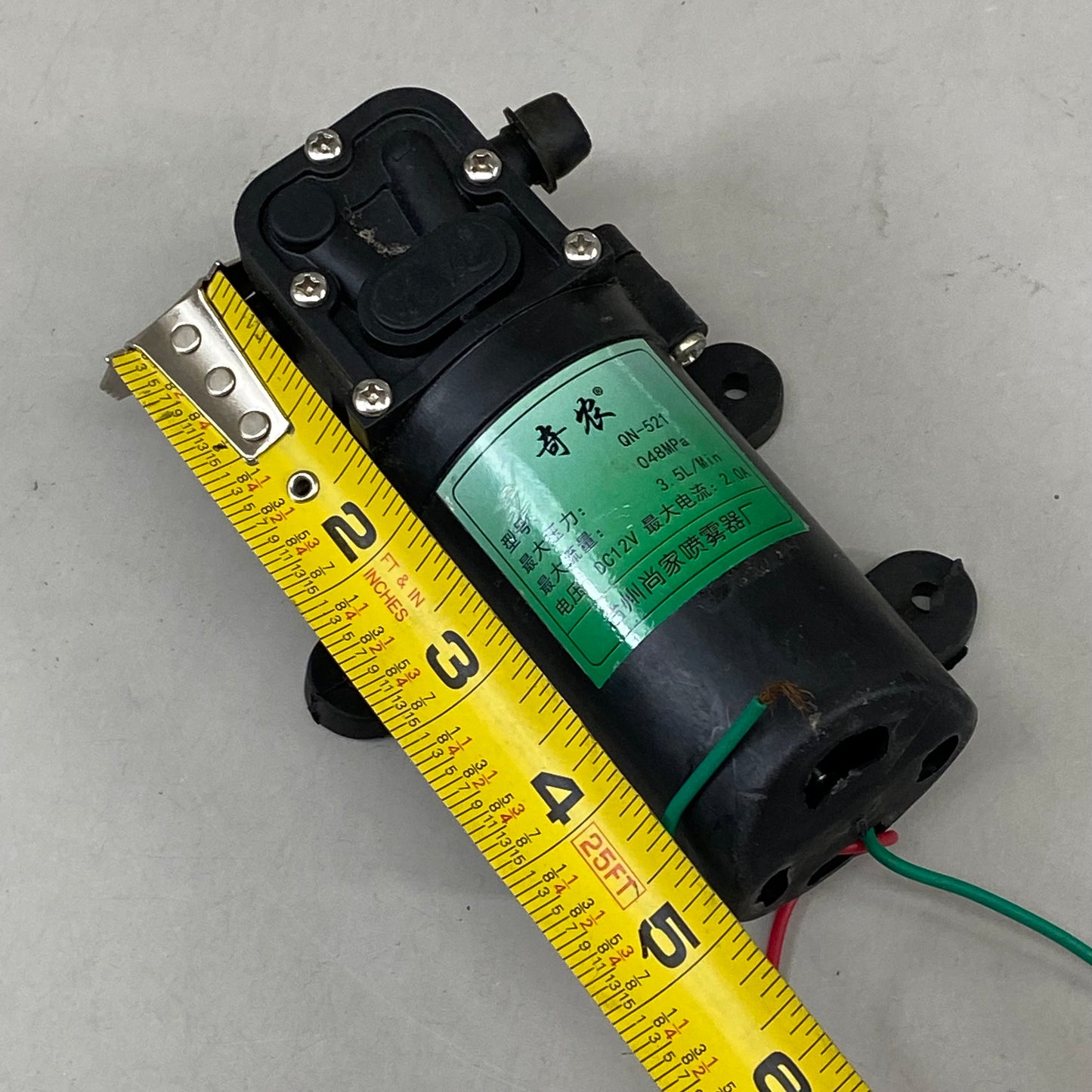 Electric Sprayer Pump Motor 0.48 Max Pressure 2.0A Black QN-521