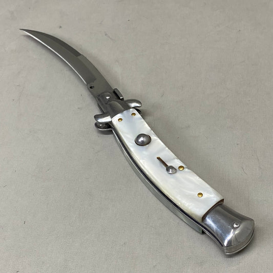 ZA@ ARMED FORCE TACTICAL Handcrafted OTF Pocket Knife 4" Blade 9" Overall Length White ST-6CWP