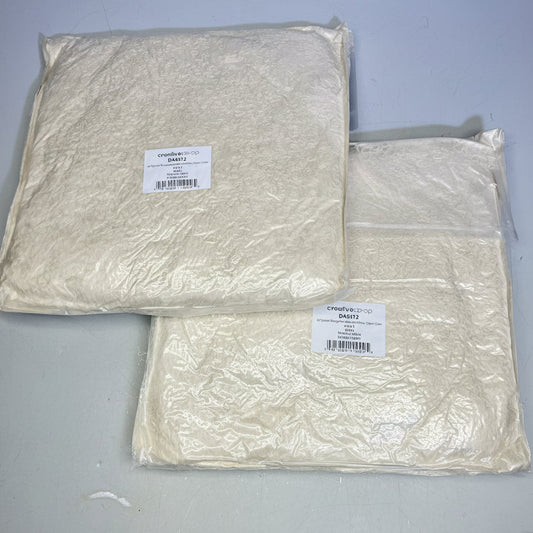 CREATIVE CO-OP (SET OF 2) Mongolian Lamb Fur Pillow 20"x20" Crème DA9512