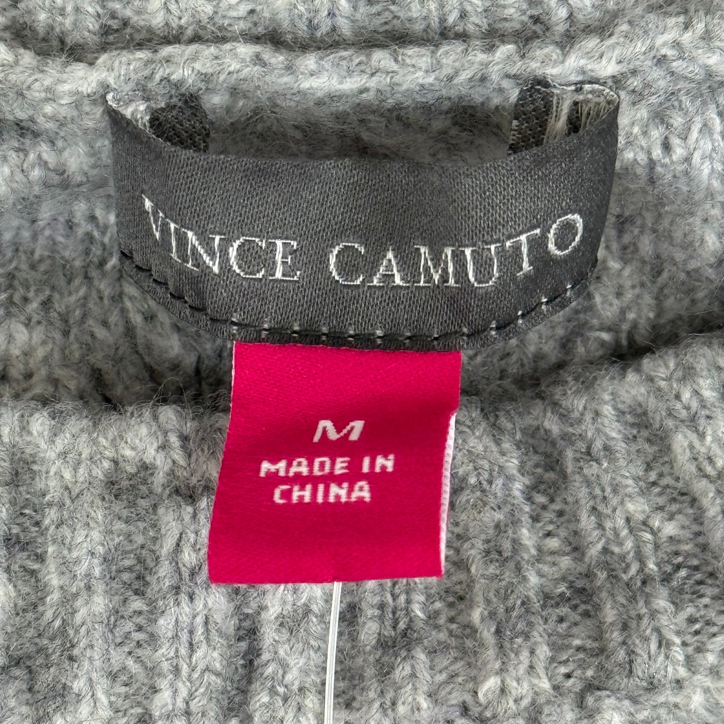 VINCE CAMUTO Cable Knit Sweater Women's Sz-M Light Heather Grey SC2895