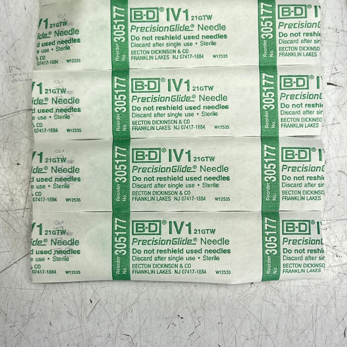ZA@ BD (11 PACK, 100 PACK) Precision Glide Needle 21G x 1 TW IV 0.8mm x 25mm Clear 305177