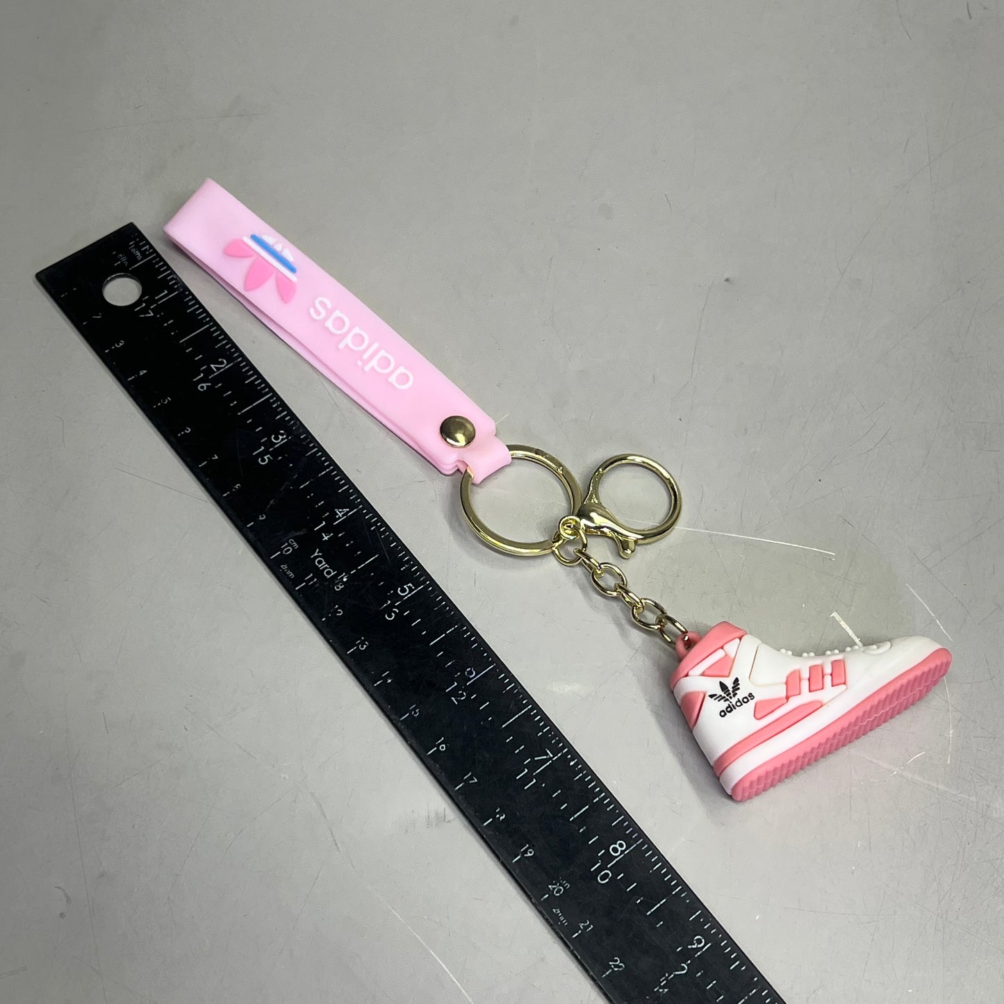 ADIDAS (12 PACK) Assorted Hightop Sneakers Shoe Keychains w/ Wrist Band 7"