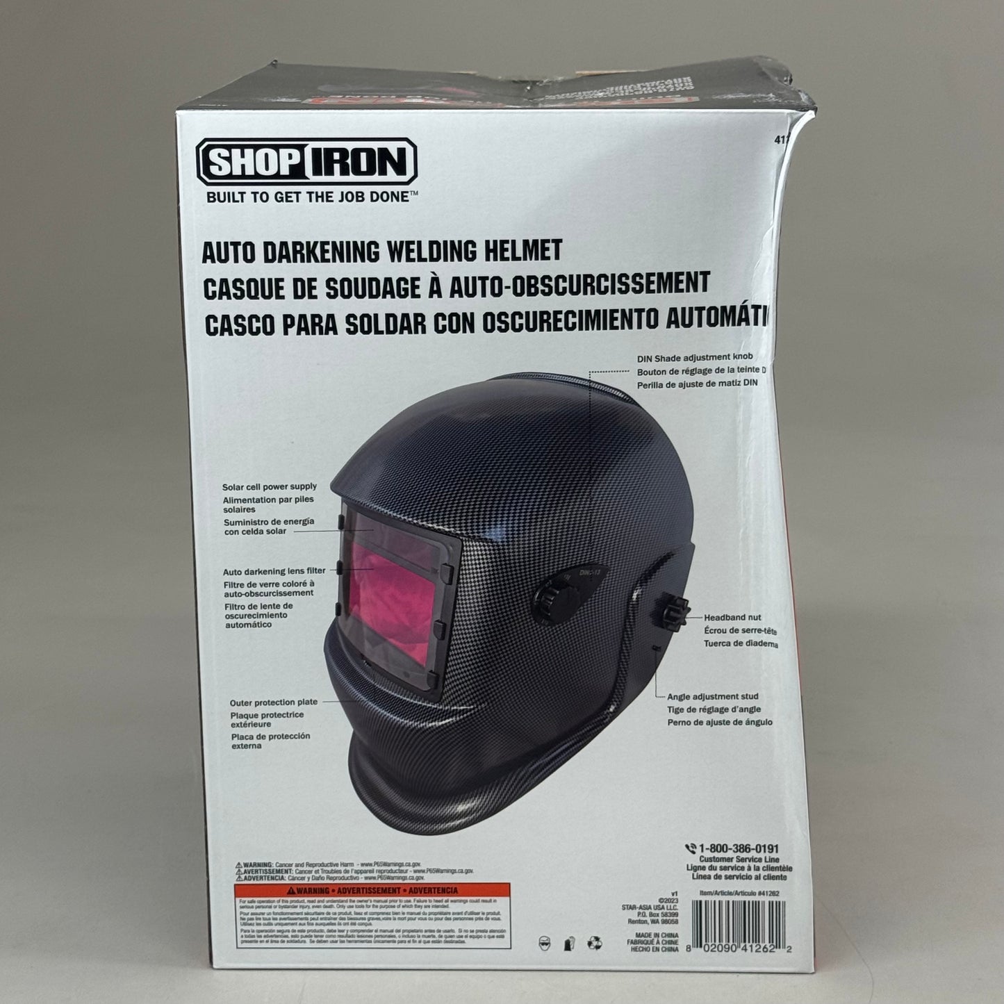 TITAN ShopIron Auto Darkening Welding Helmet 3.85x2.17" View Black 41262 (New Other)