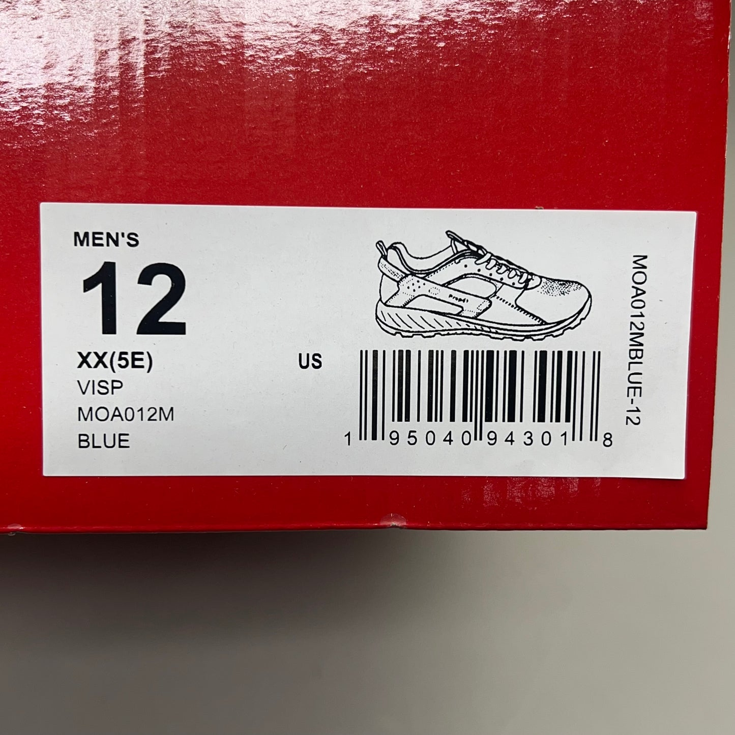 PROPET Visp Hiking Shoe Orthotic Friendly Waterproof Mens 12 XX(5E) Blue MOA012M