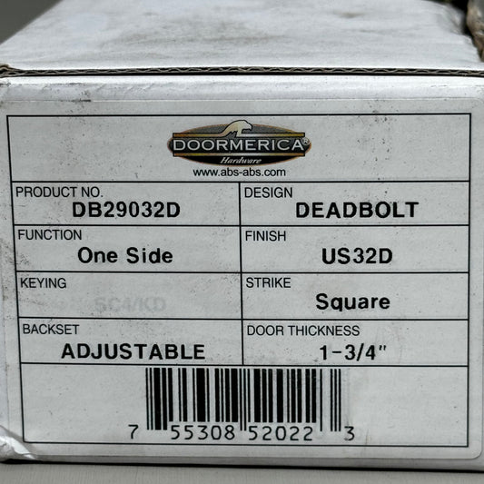 DOORMERICA (2 PACK) Solid Brass Standard Duty One Side Deadbolts 1-3/4" DB29032D