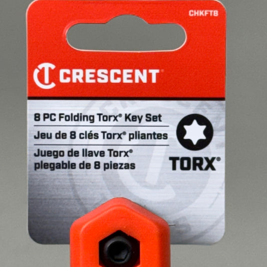 CRESCENT (New!)CHKFT8 Folding(8 Piece) Torx Dual Material Hex Key Set