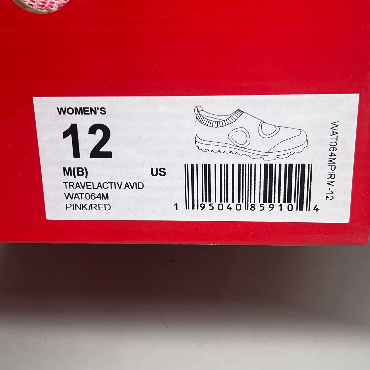 PROPET Travel Activ Avid Knit Shoe Women's Sz 12 Width M(B) Pink/Red WAT064M