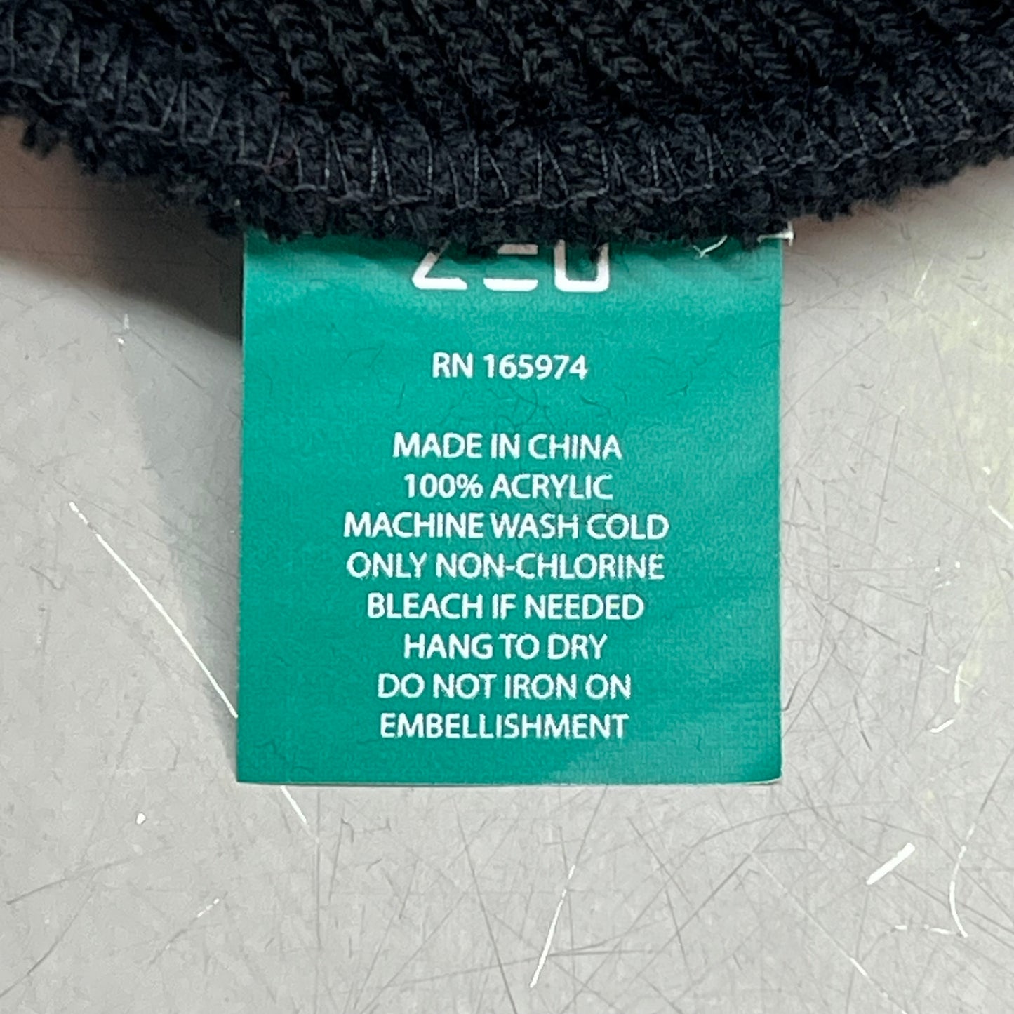 ZED Logo Infinity Fold Over Beanie 100% Acrylic One Size Black/Teal