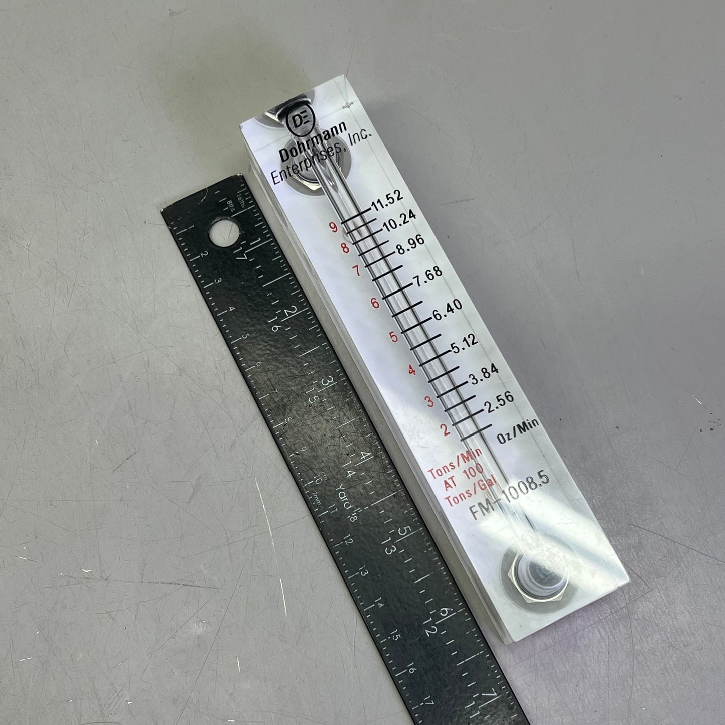 DOHRMANN ENTERPRISES INC. Flowmeter For 1/4"IDx3/8"ID Hose 6.5" Clear FM-1008.5
