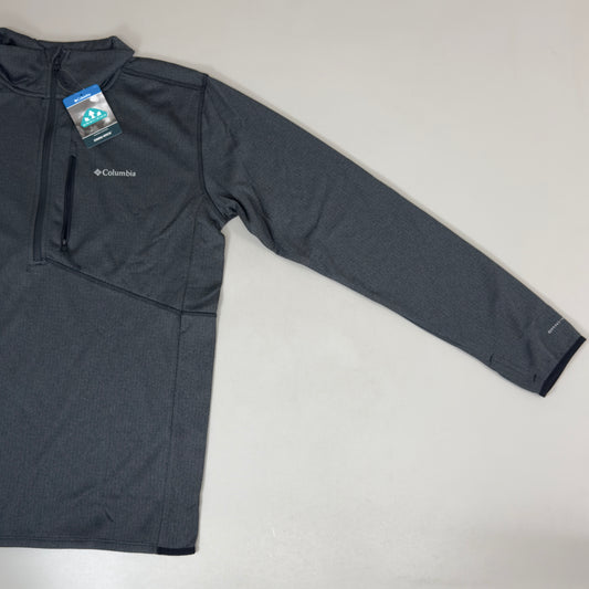 COLUMBIA Park View Fleece Half Zip Omni-Wick Men's Sz L Black Heather 1952201010