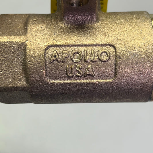 APOLLO Bronze Body 2-Piece Ball Valve W/ Pad Lock 1" 2.2" Top Inlet 75-105-01
