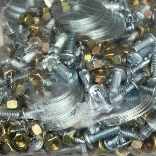 Nuts, Washers & Bolts, Gray Color 1 Pack Assorted