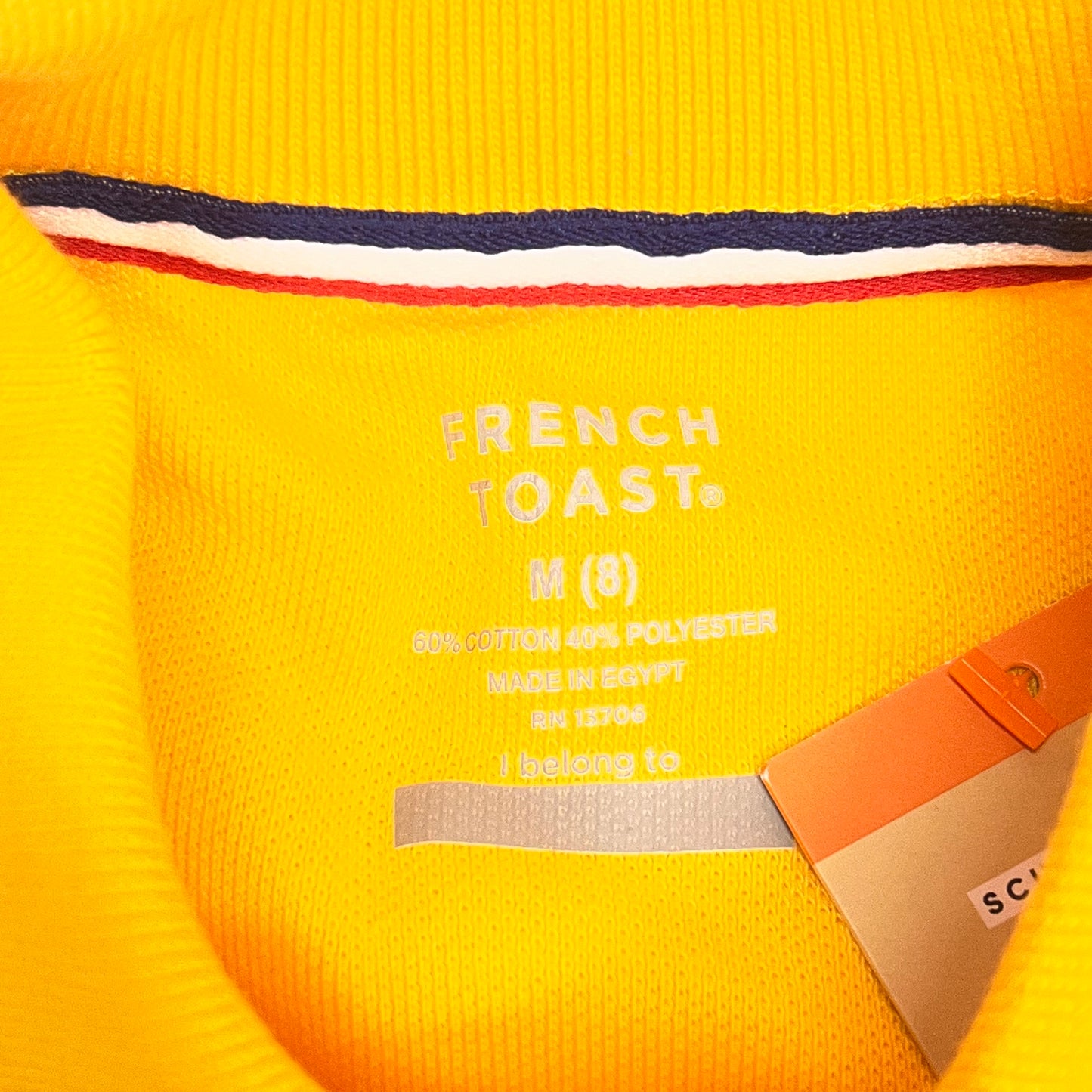 ZA@ FRENCH TOAST Schoolwear Made for Kids Long Sleeve Polo Boys Sz M Gold 1009