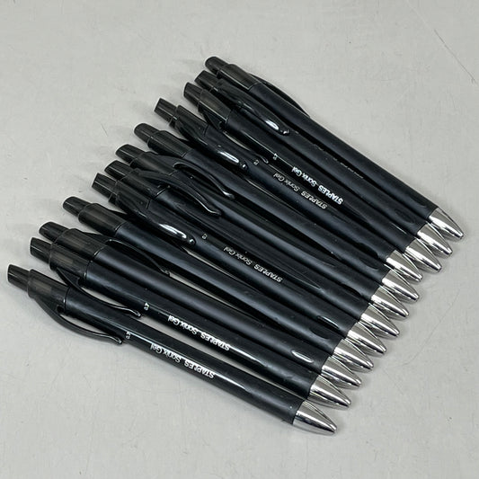 STAPLES (2 PACK, 12 EACH) Sonix Retractable Gel Pens Medium Point 0.7mm Black
