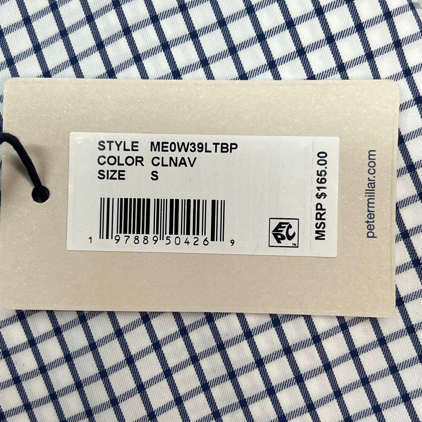 PETER MILLER Hanford Performance Twill Sport Shirt Men's Sz S Classic Navy