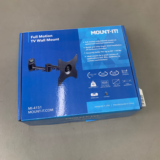 MOUNT-IT Full Motion TV Wall Mount Holds 360 Rotation 42" & 44 Lbs Black MI-4151