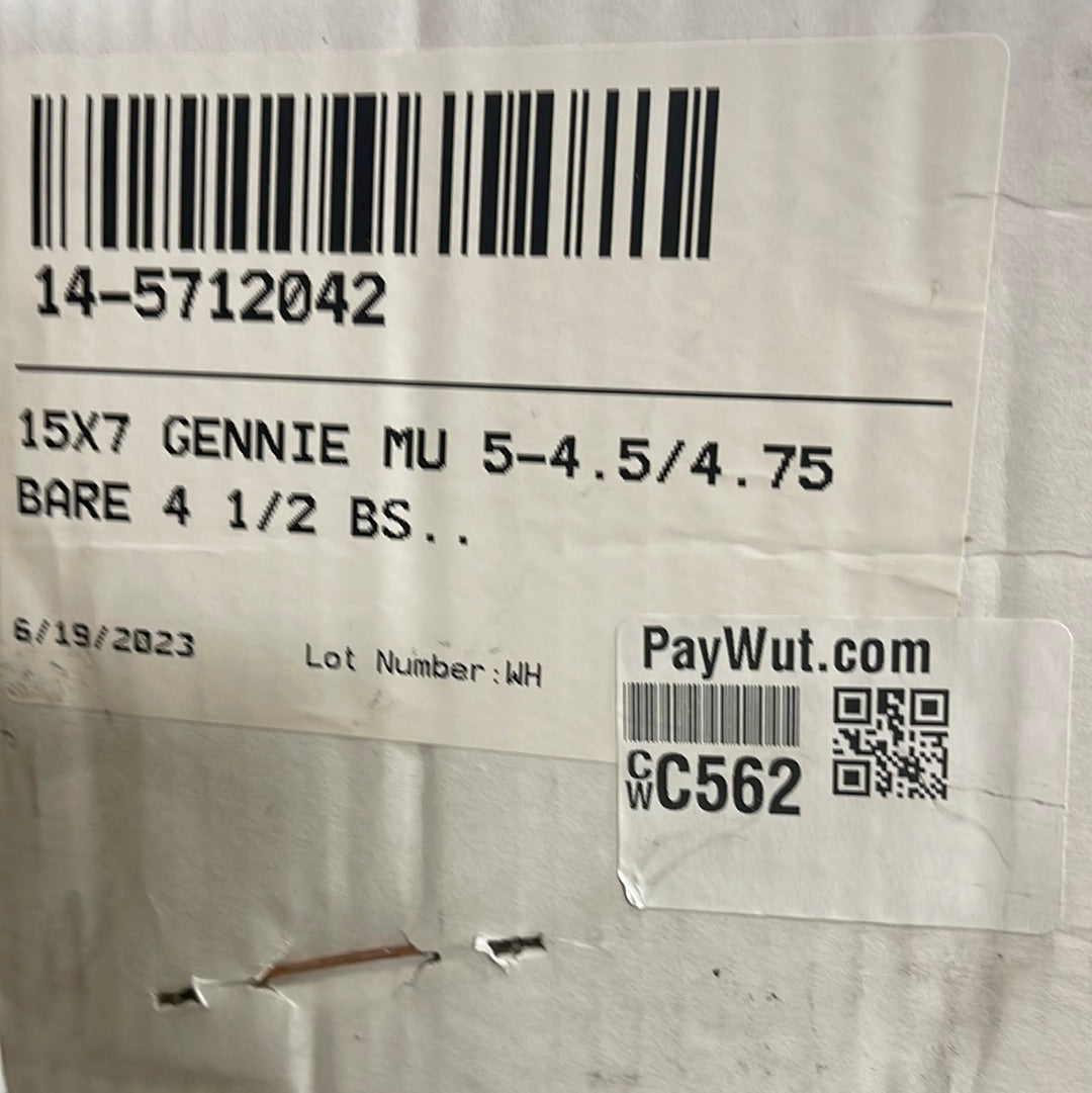 WHEEL VINTIQUES 14 Series Gennie Grey Primered Wheel 14-5712042 (New)