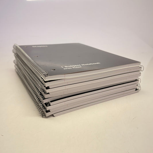STAPLES (12 PACK) 1-Subject Notebooks Wide Ruled 70 Sheets 8" x 10.5" Black (New- Other)