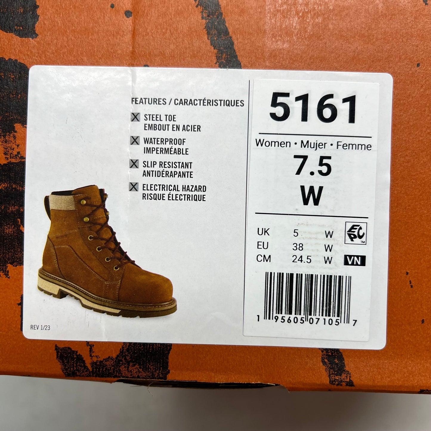 RED WING SHOES Work Boots Waterproof Safety Toe Women's Sz 7.5 W Brown 5161