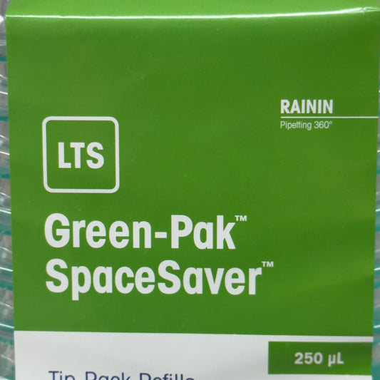 RAININ (960 Tips) Green-Pak Space Saver Tip-Rack Refills 250UPL Green 30389299