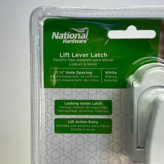NATIONAL HARDWARE Zinc Die-Cast Lift Lever Latch Anti Lock-Out White N100-035