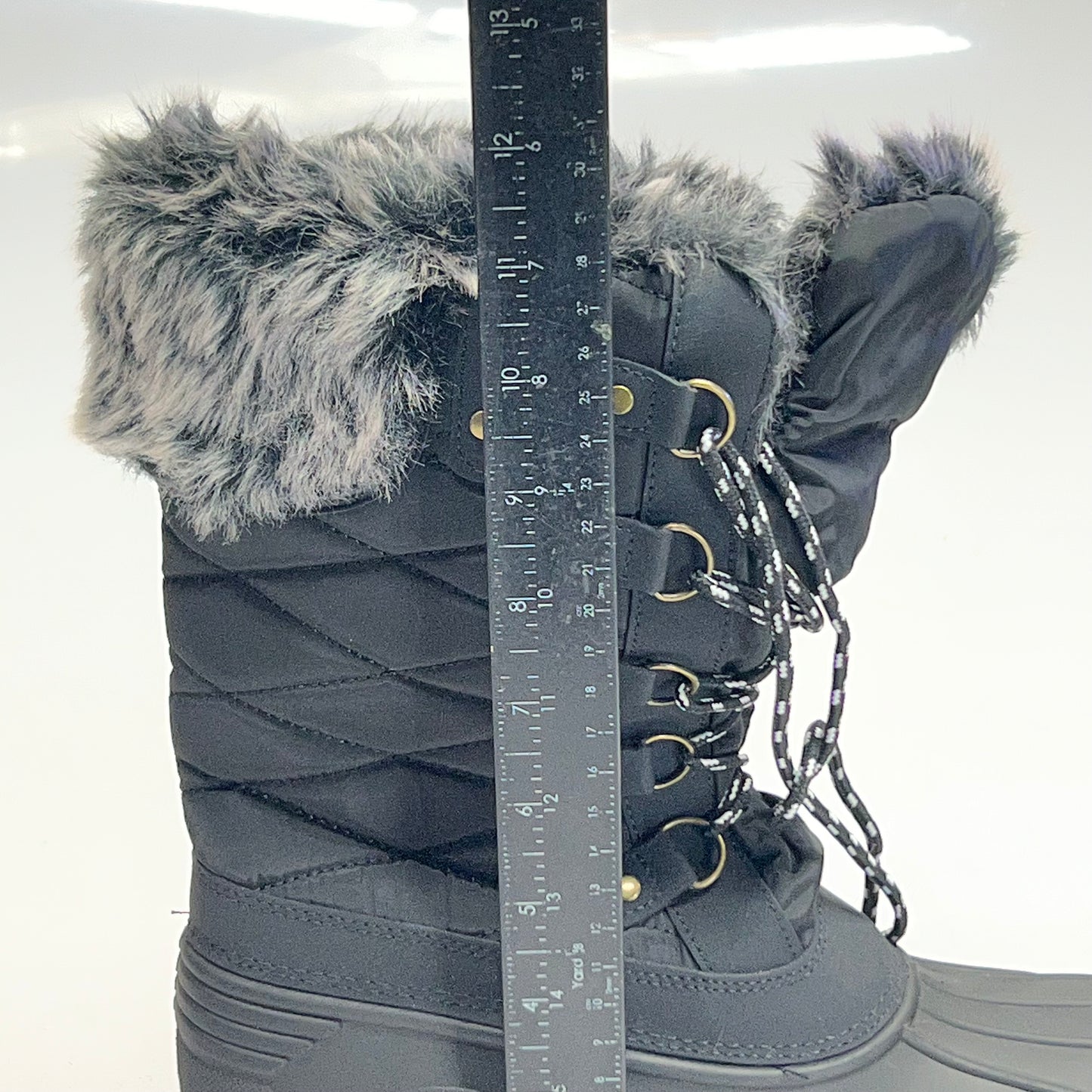 NORTIV8 Women's Waterproof Insulated Hiking Snow Boots Size 8, Black