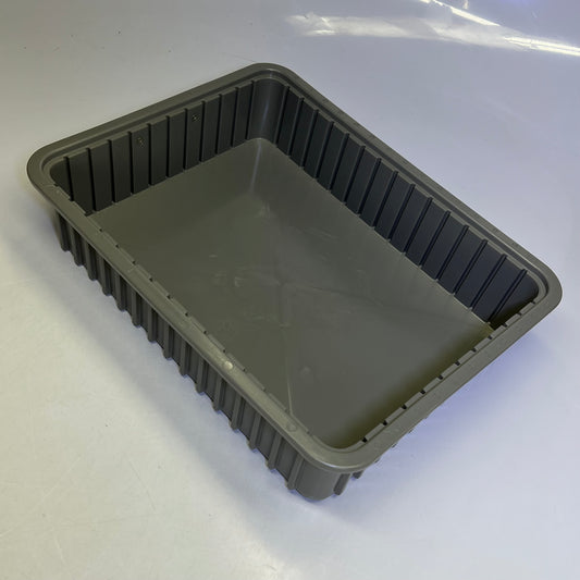 ZA@ LEWIS BINS (4 PACK) Polyethylene Divider Box Slide In 22"x17"x4.5" Grey DC3050