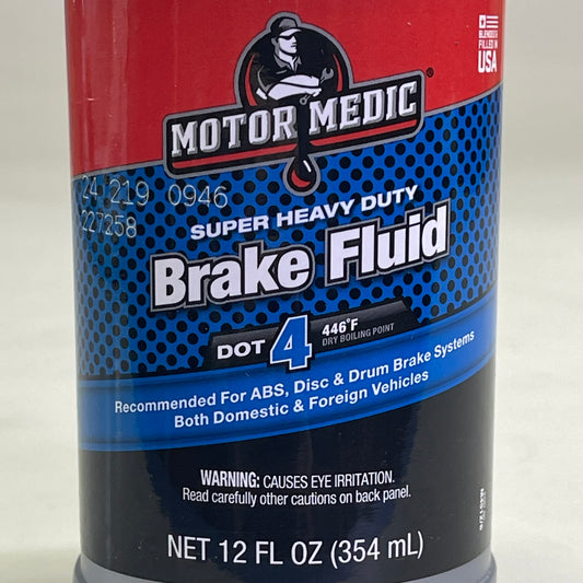 MOTOR MEDIC (6 PACK) Super Heavy Duty Dot 4 Brake Fluid 12 fl oz Grey M4512