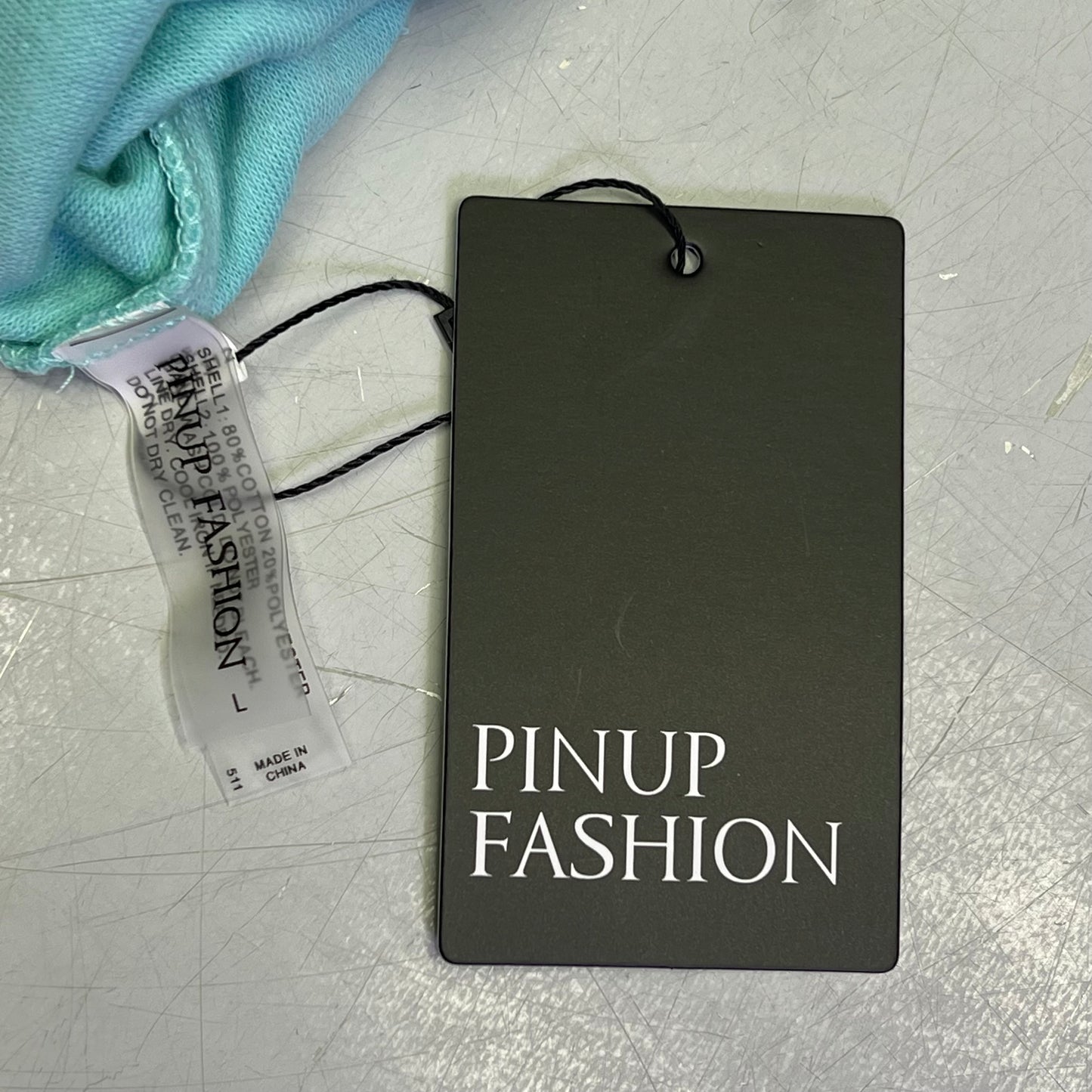 PINUP FASHION Terry Cloth Strapless Dress Coverup W/ Pockets Women's Sz L Blue