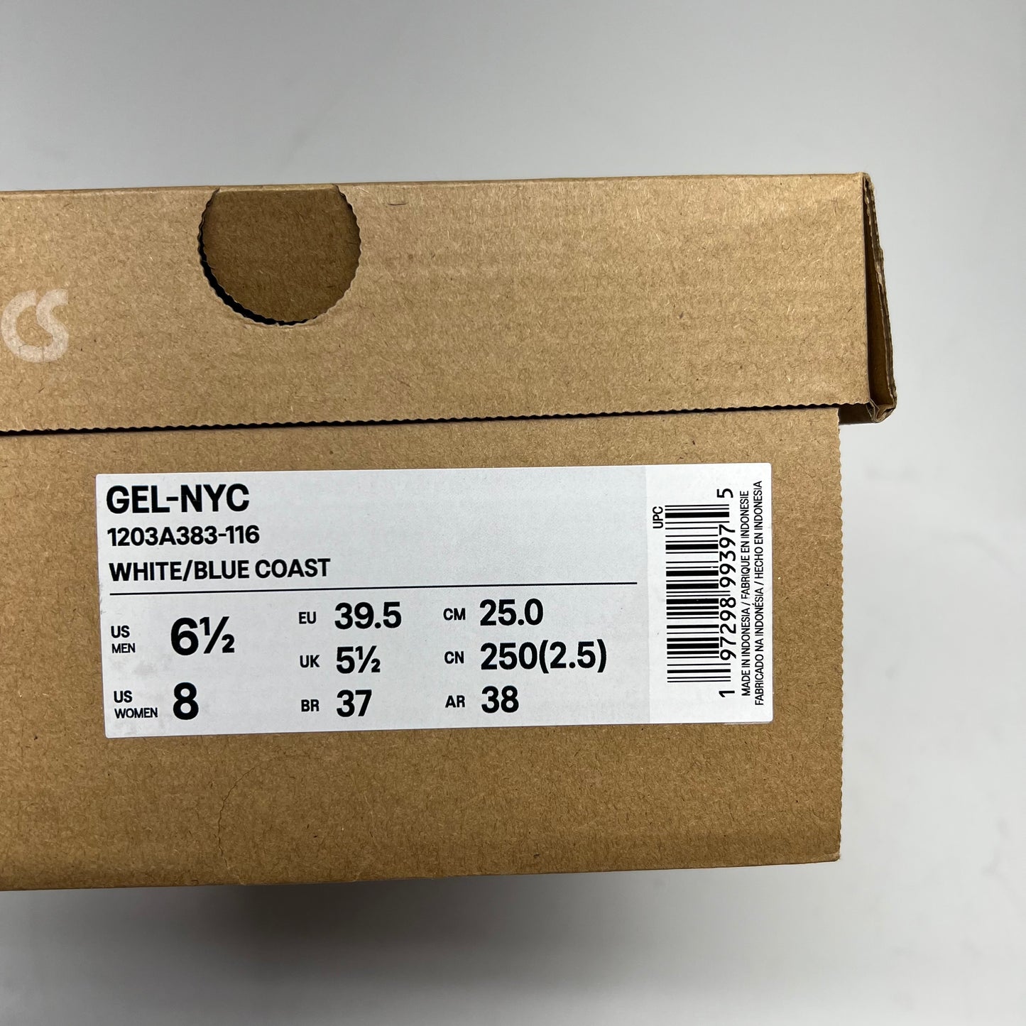 ASICS Gel-nyc Athletic Mesh Sneaker M Sz 6.5 W Sz 8 White/BlueCoast 1203A383-116