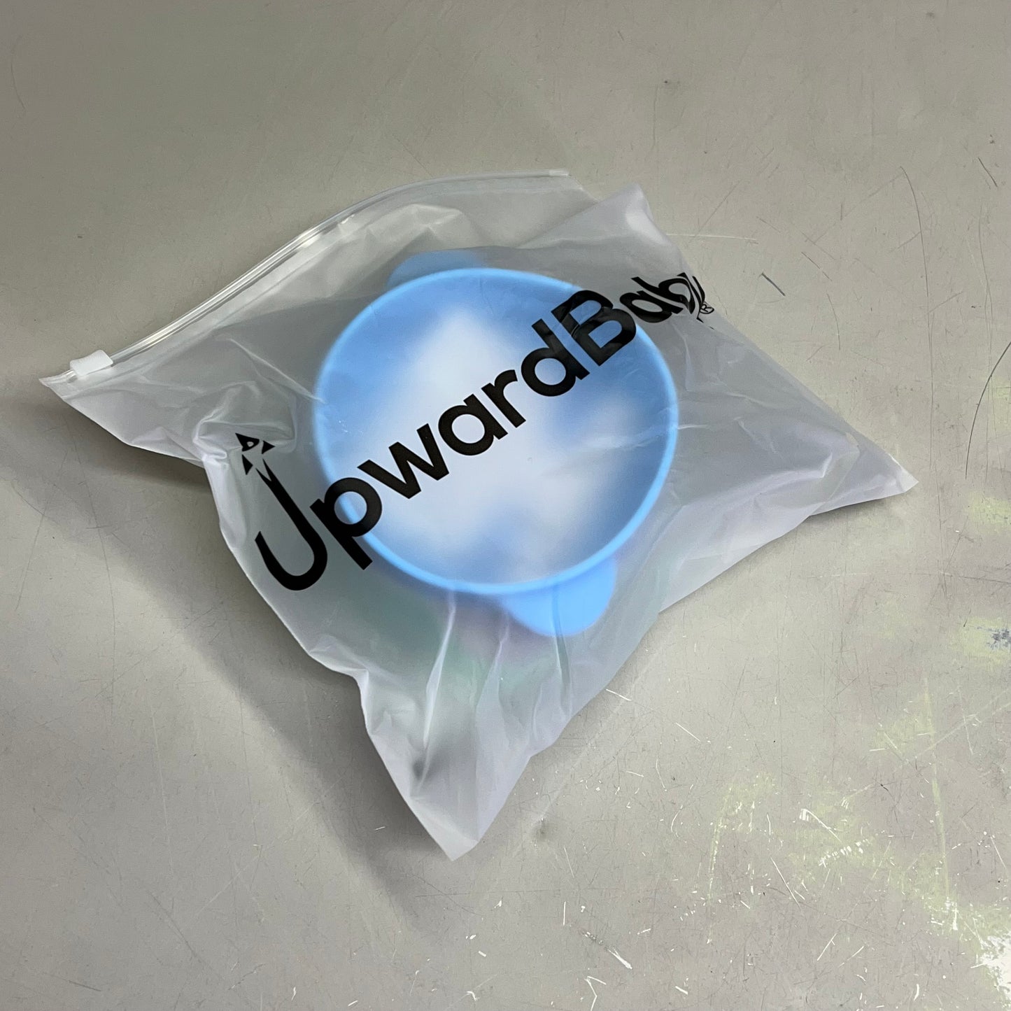 ZA@ UPWARDBABY (3 PACK) Silicone Bowl Suction Set w/ Spoon 5"x5"x2" Blue/Green/Grey