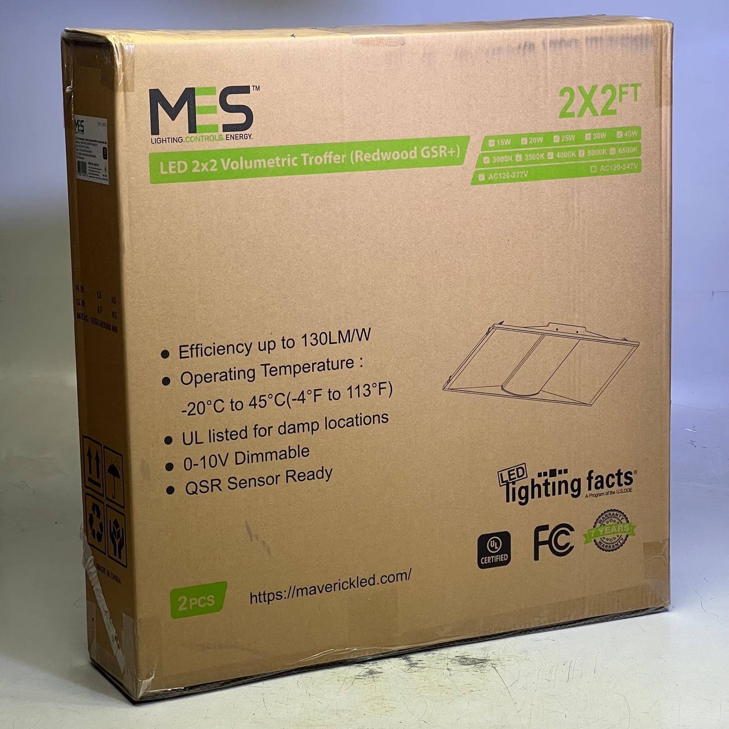 MES (2 PACK) LED 2 x 2 Volumetric Troffer (Redwood GSR+) 3000K/4000K/5000/6000K 0267503