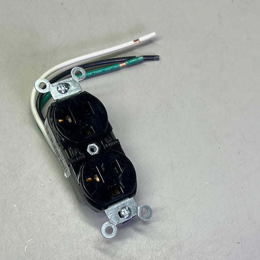 LEVITON (3 PACK) Duplex Receptacle/Outlet Industrial Grade Black 5362-LE