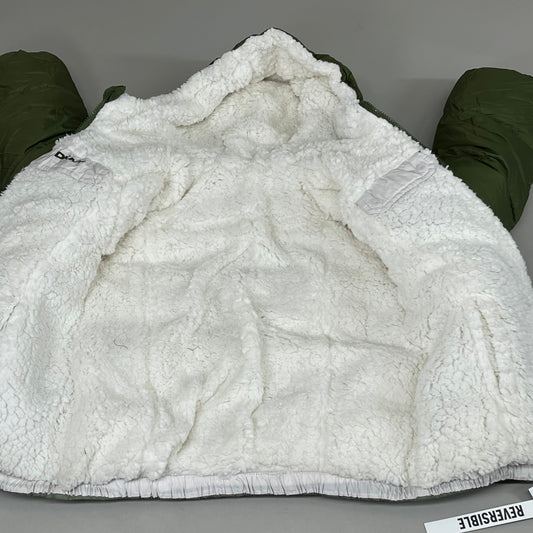 DKNY Boys' Winter Jacket Insulated Quilted Puffer Parka 14/16 Olive