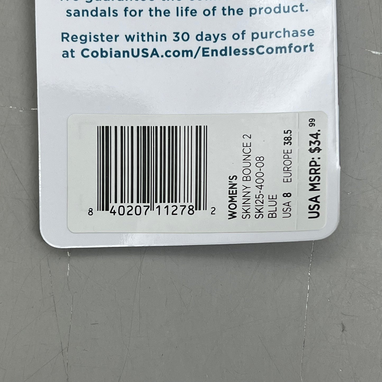 COBIAN Skinny Bounce Comfortable Synthetic Strap Women's Sz 8 Blue SKI25-400-08